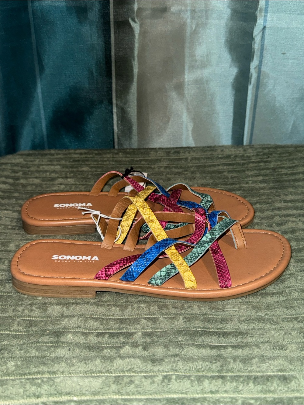 Sonoma Multicolor Braided Strappy Slide Sandals